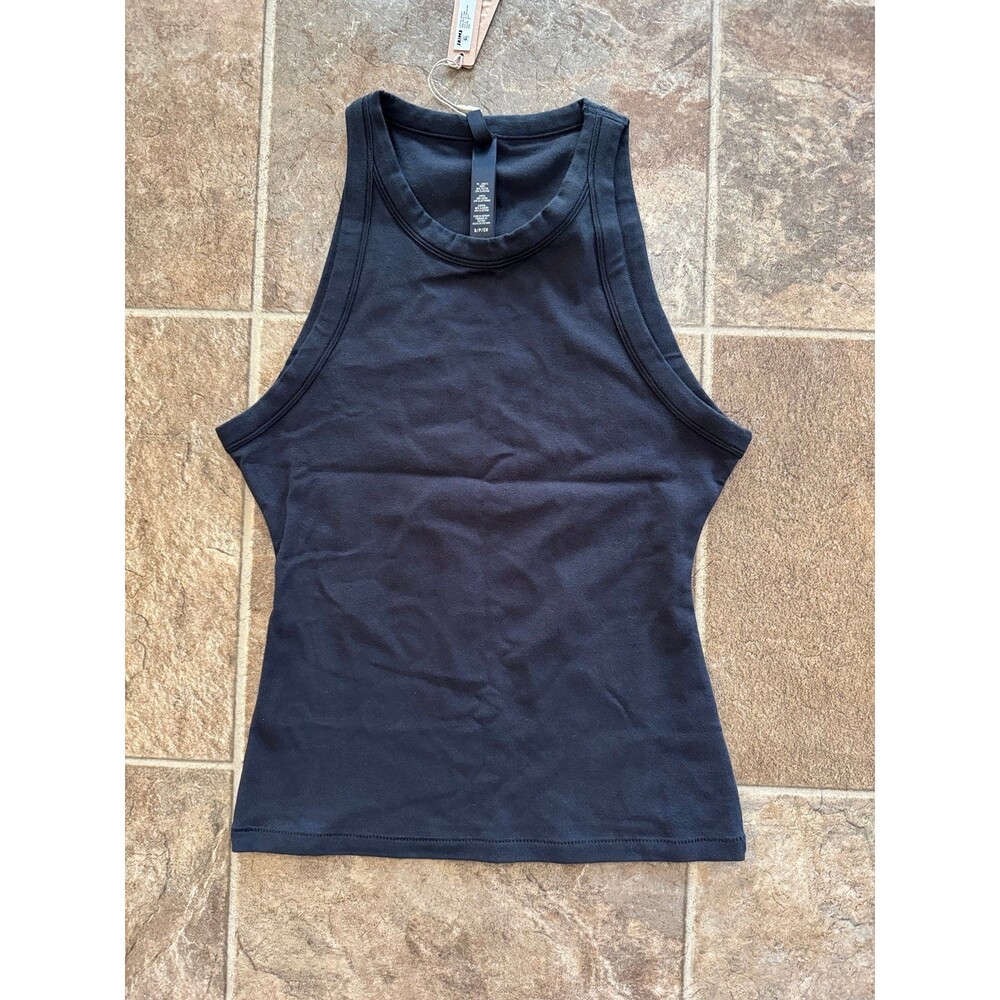 Skims Cotton Jersey High Neck Tank Soot Size Small - Picture 6 of 10